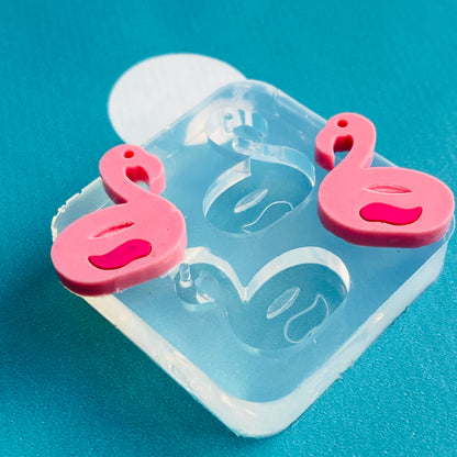 20mm Silicone Flamingo Float Earring Mold - Resin Crafter Bird EM561