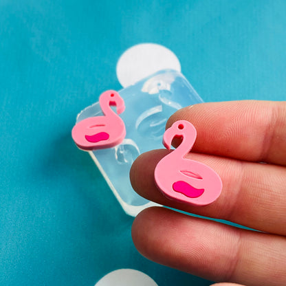 20mm Silicone Flamingo Float Earring Mold - Resin Crafter Bird EM561
