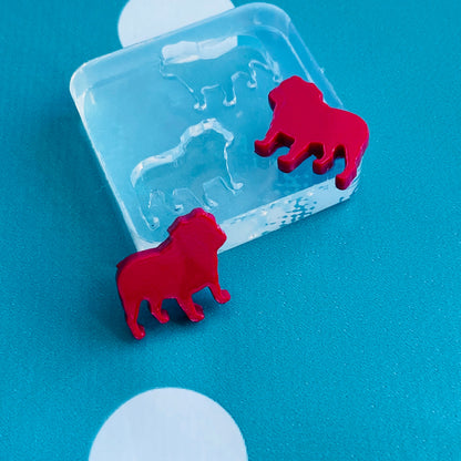 15mm  Silicone  British Bulldog Earring Stud Mold  - EM560