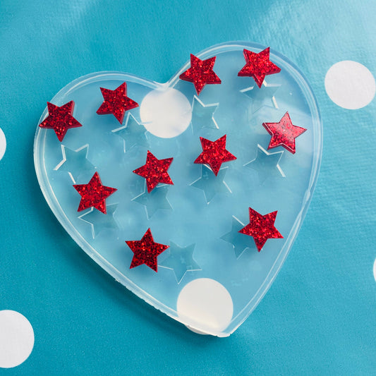 10 X 16mm Silicone Earring Star shape Stud Mold EM568