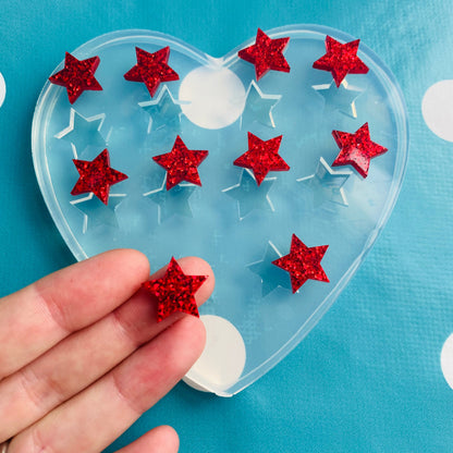 10 X 16mm Silicone Earring Star shape Stud Mold EM568