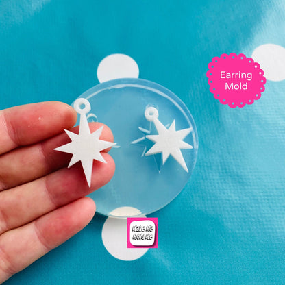 30mm Silicone 8 Point Star Dangle Earring Mold