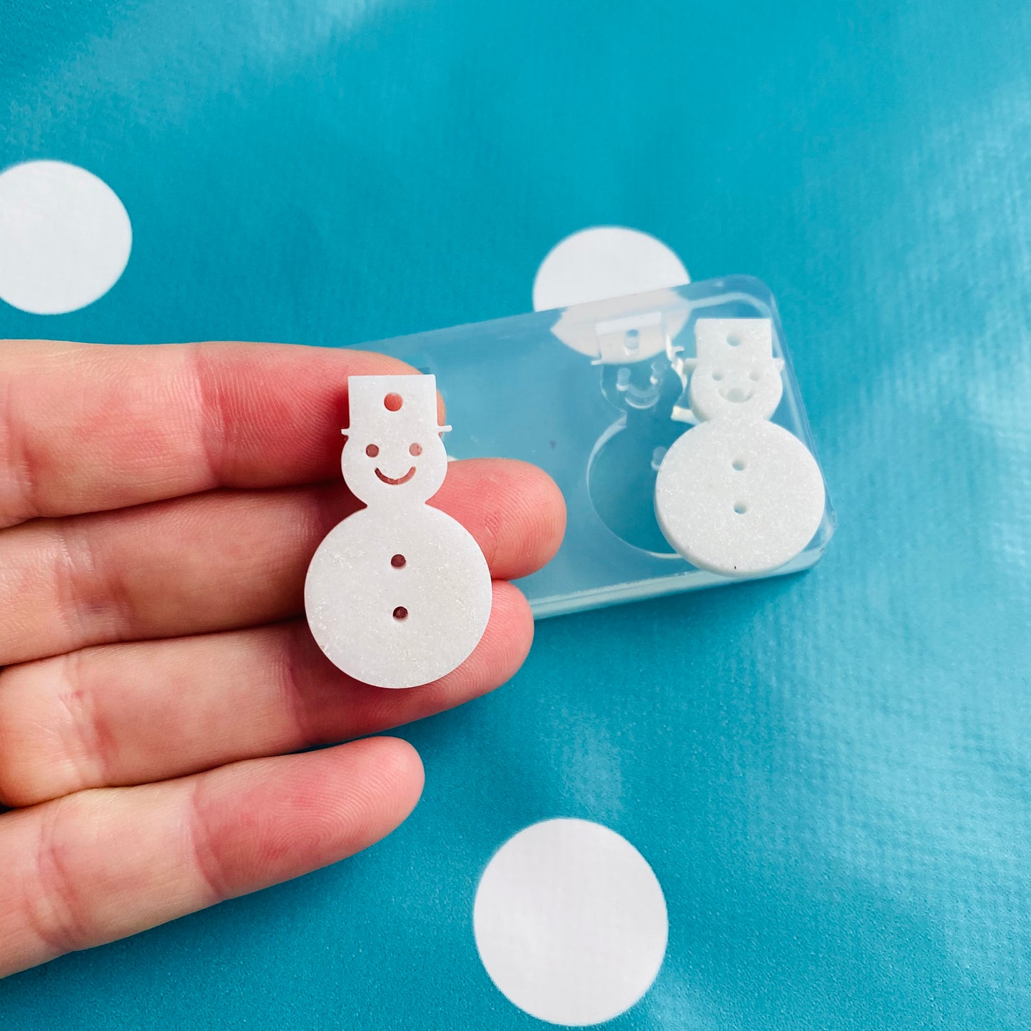 Clear silicone molds for resin  30mm Silicone Christmas Snowman Dangle Earring EM566