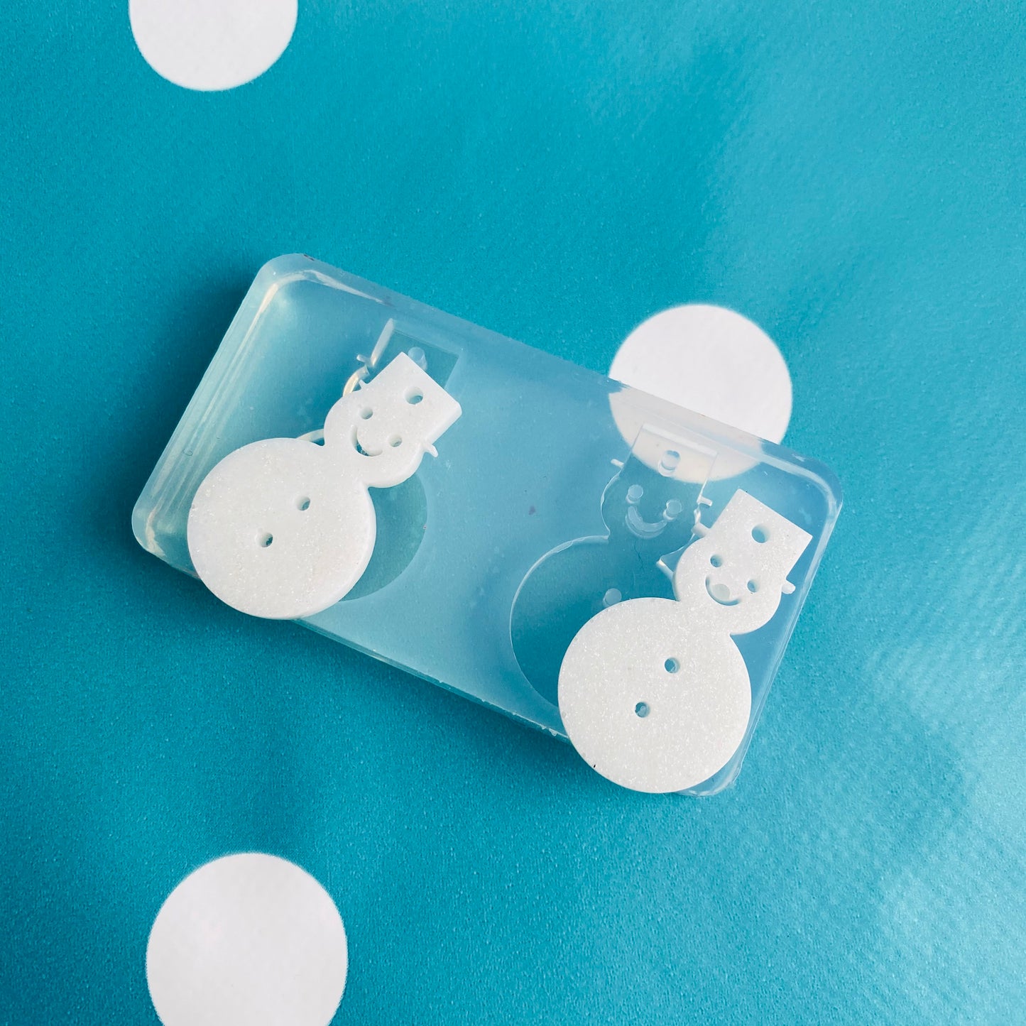 Clear silicone molds for resin  30mm Silicone Christmas Snowman Dangle Earring EM566