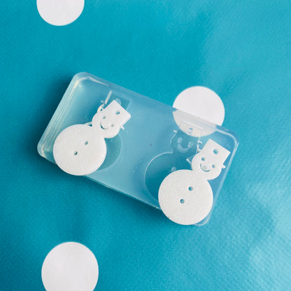 Clear silicone molds for resin  30mm Silicone Christmas Snowman Dangle Earring EM566