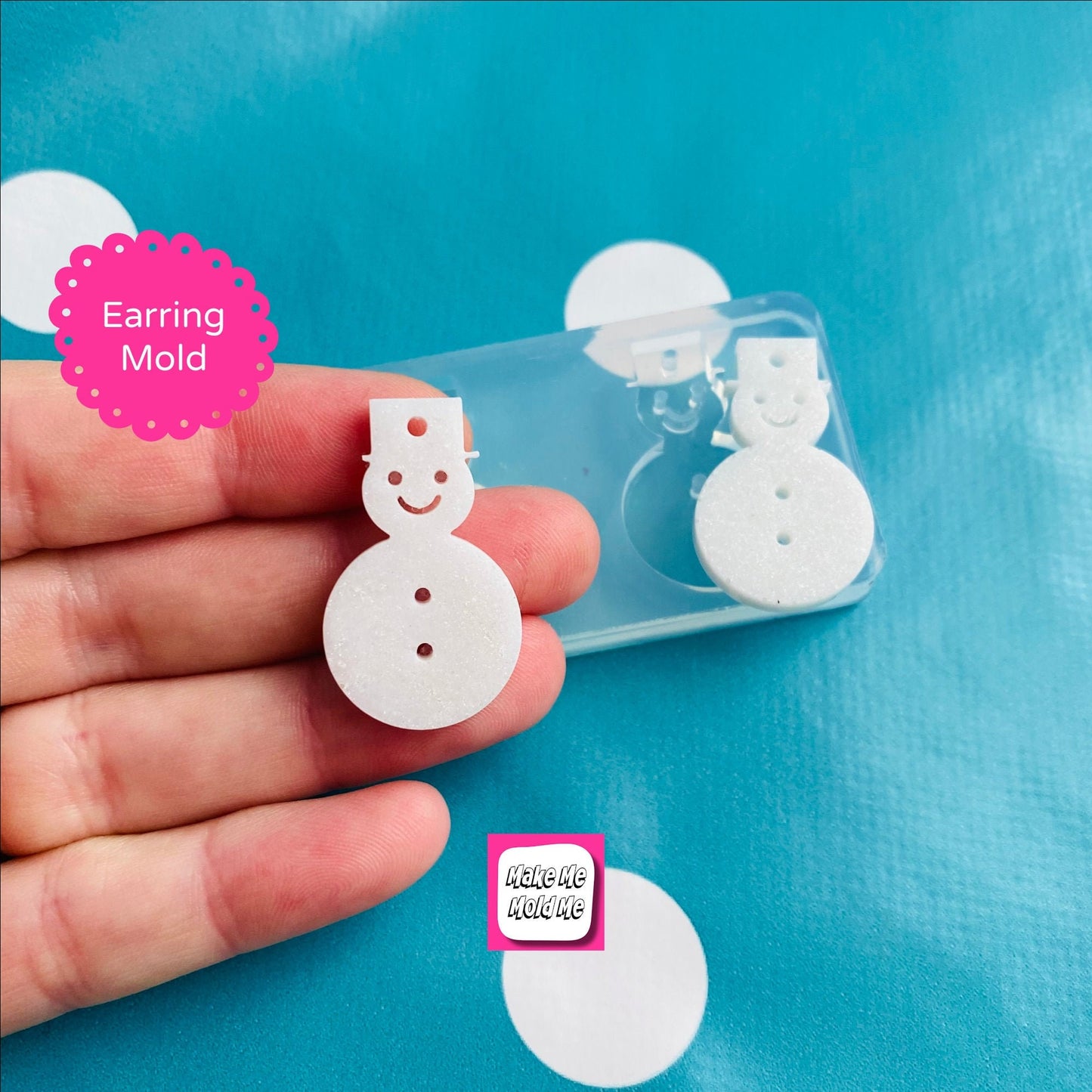 Clear silicone molds for resin  30mm Silicone Christmas Snowman Dangle Earring EM566