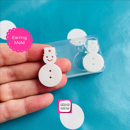 Clear silicone molds for resin  30mm Silicone Christmas Snowman Dangle Earring EM566