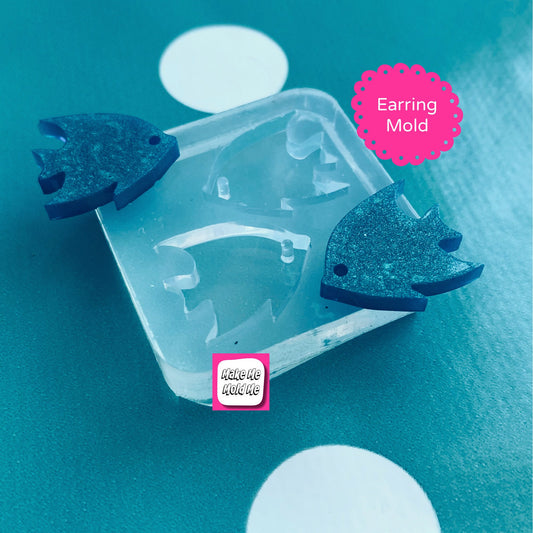 15mm Silicone Fish Stud Earring Mold | Stud Ocean Sea life Craft Nautical