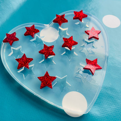 10 X 16mm Silicone Earring Star shape Stud Mold EM568