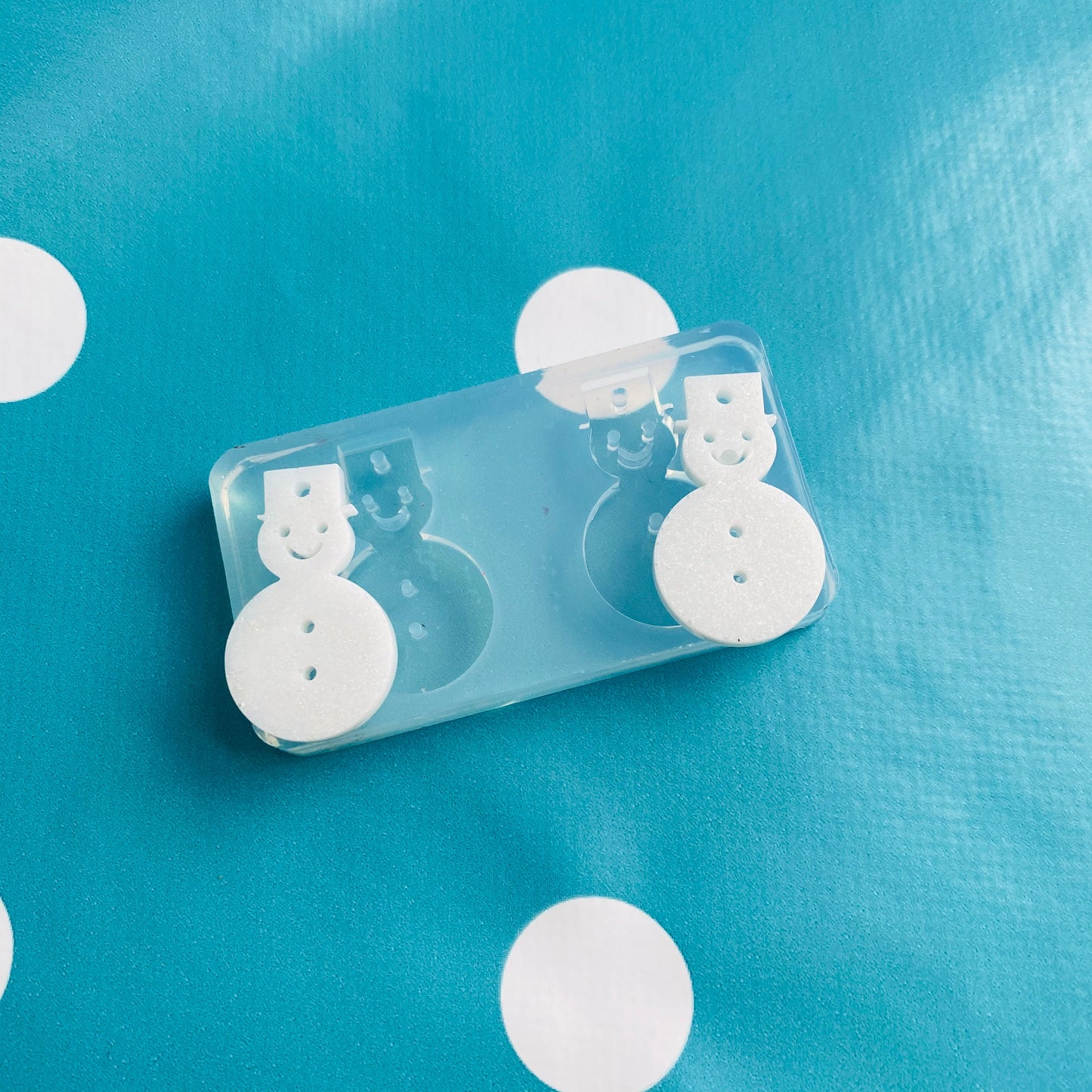 Clear silicone molds for resin  30mm Silicone Christmas Snowman Dangle Earring EM566