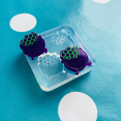 17mm Silicone Cauldron Stud Earring Mold EM571