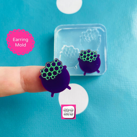 17mm Silicone Cauldron Stud Earring Mold EM571