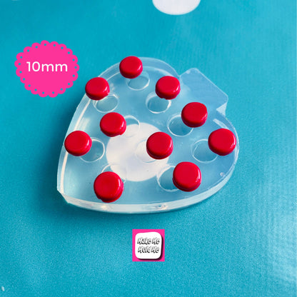 10mm x 10 Round Circle Flat Cabochon Mold - Silicone Mould Craft Resin GM107