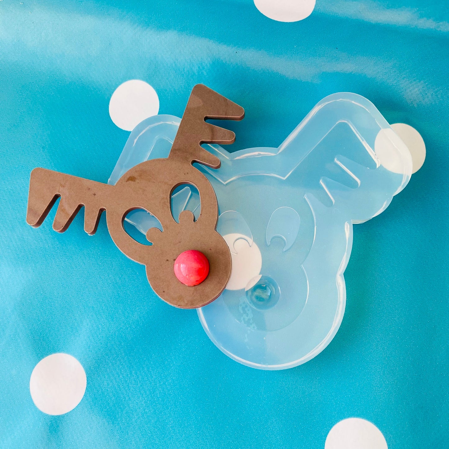 Clear Silicone Molds for Resin XL Christmas Rudolph Reindeer Decoration Ornament GM03