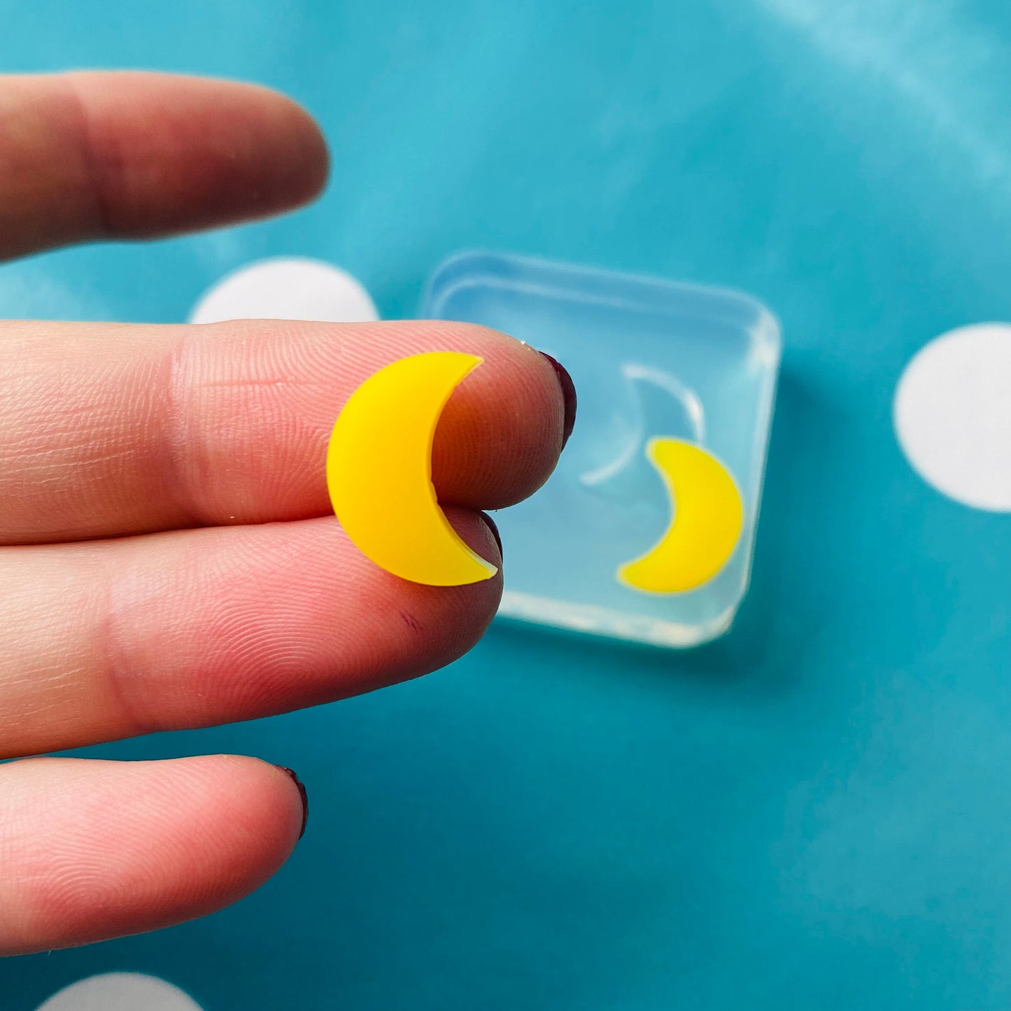 Clear Silicone Molds for Resin 12mm Silicone Earring Moon Stud Mold  - Earrings Resin Crafter Mould