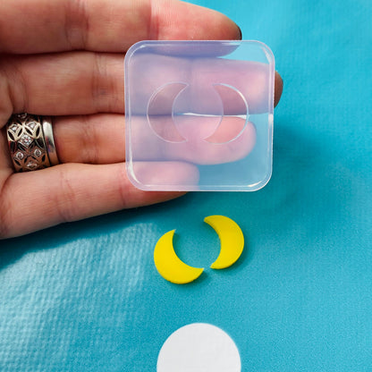 Clear Silicone Molds for Resin 12mm Silicone Earring Moon Stud Mold  - Earrings Resin Crafter Mould