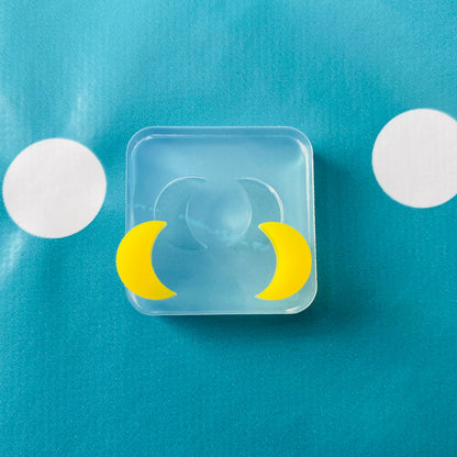 Clear Silicone Molds for Resin 12mm Silicone Earring Moon Stud Mold  - Earrings Resin Crafter Mould
