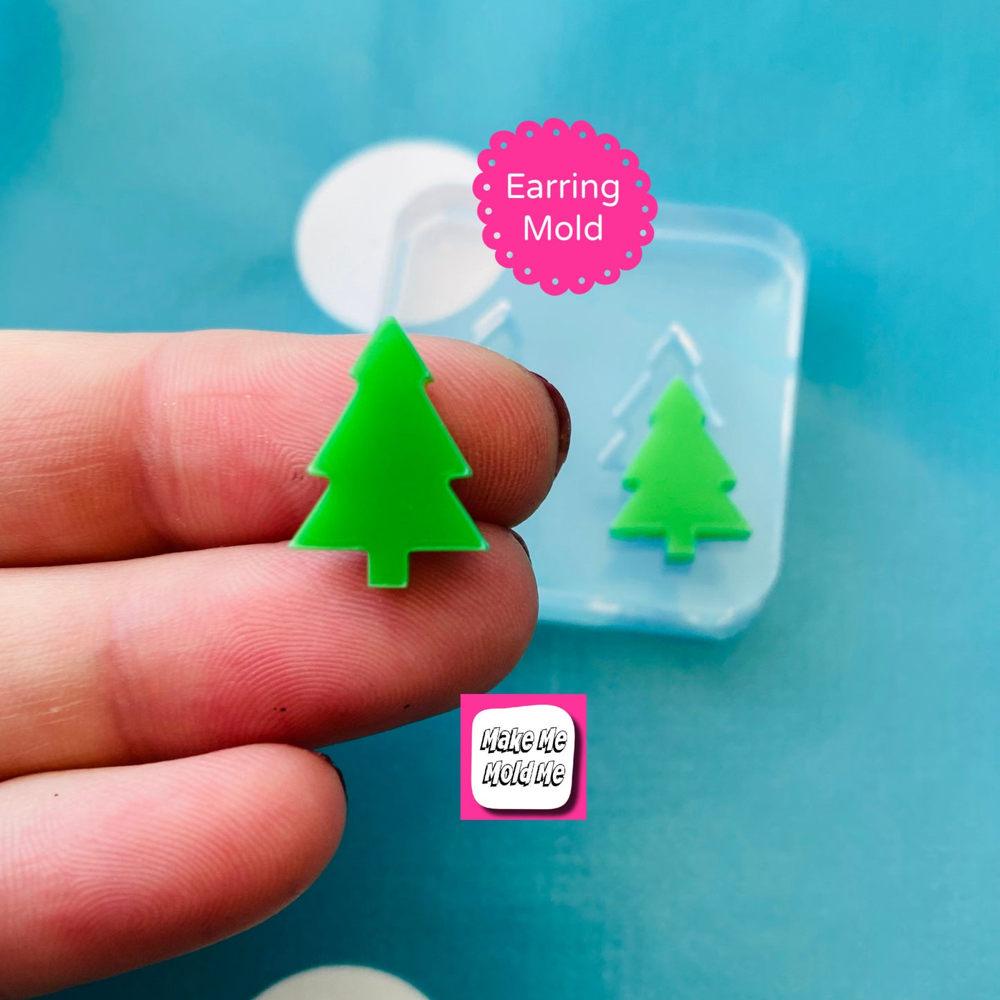 Christmas Tree Earrings Silicone Stud Mold  - Earrings Resin Crafter Mould Festive EM215
