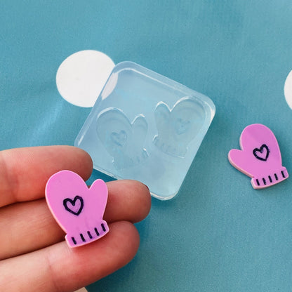 20mm Mitten Glove Stud Earring Mold Christmas EM48