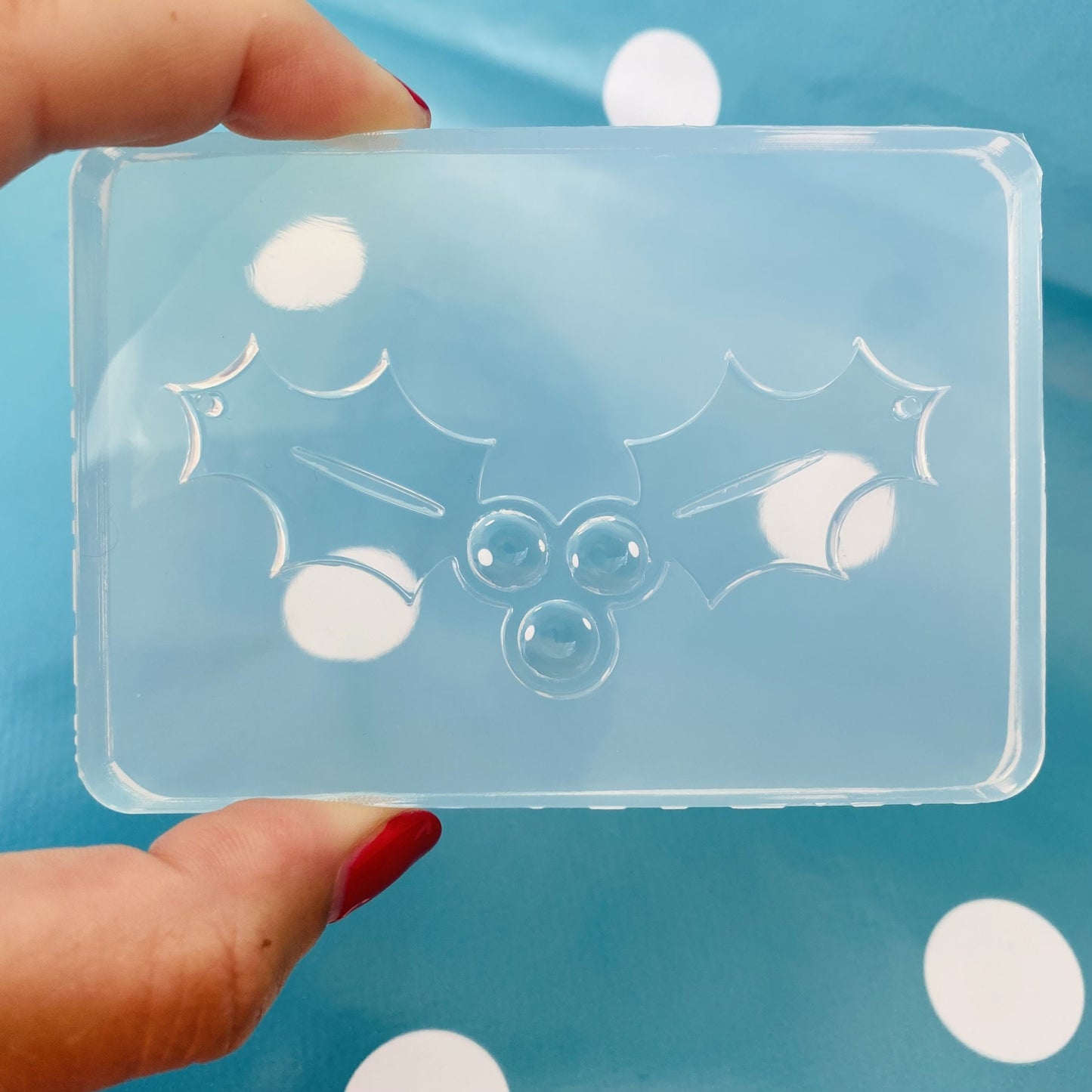 75mm Silicone Christmas Holly Necklace Mold NM11