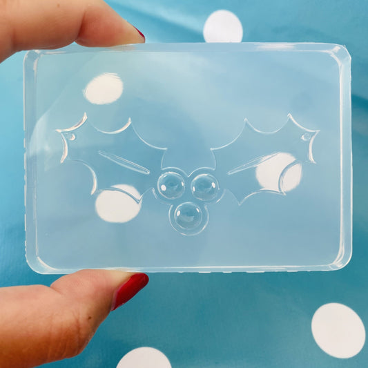 75mm Silicone Christmas Holly Necklace Mold NM11