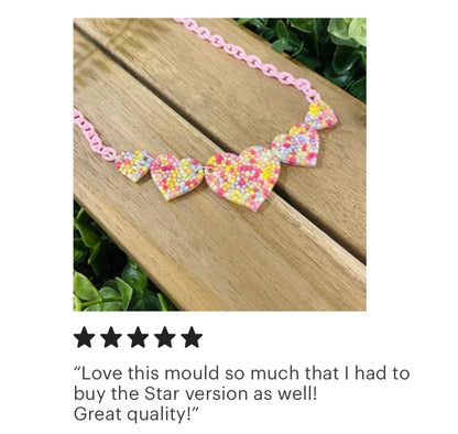 Heart Link Style  Necklace Silicone Mold - Resin Mould NM07