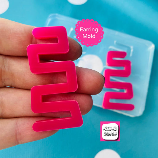 45mm Squiggle Silicone Earring Mold EM110