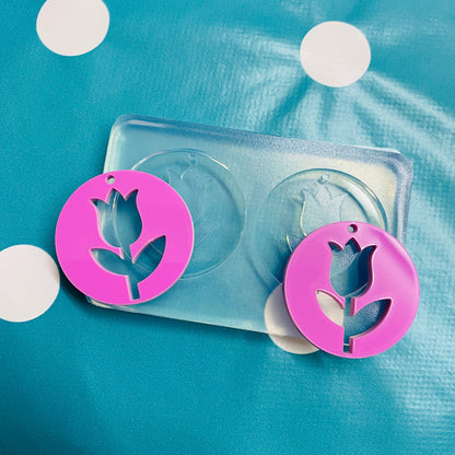 30mm Silicone Tulip Flower Earring Mold EM328