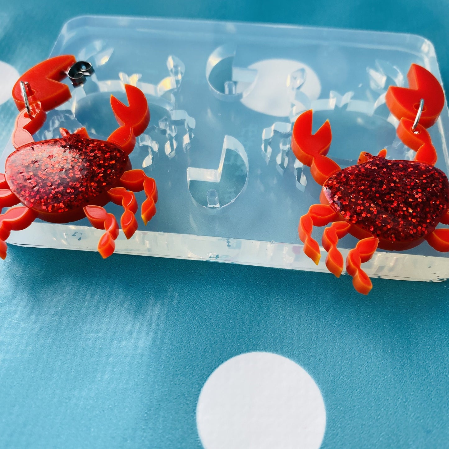 50mm XL 3D Silicone Crab Dangle Earring  Mold EM58