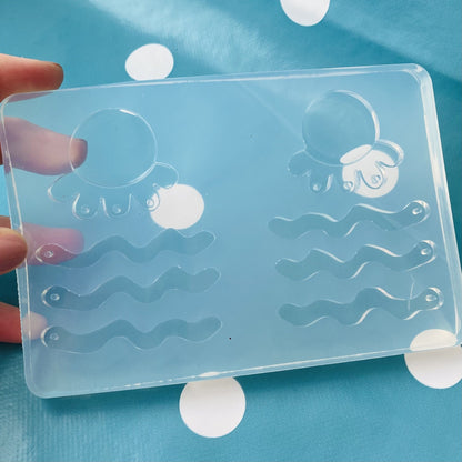 85mm XL 3D Jelly Fish Statement Earring Dangle Silicone Mold EM76