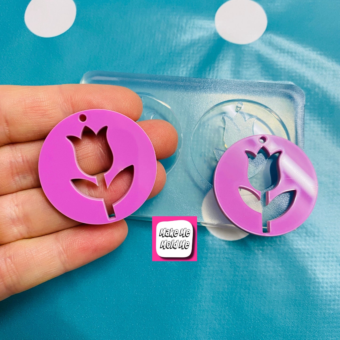 30mm Silicone Tulip Flower Earring Mold EM328