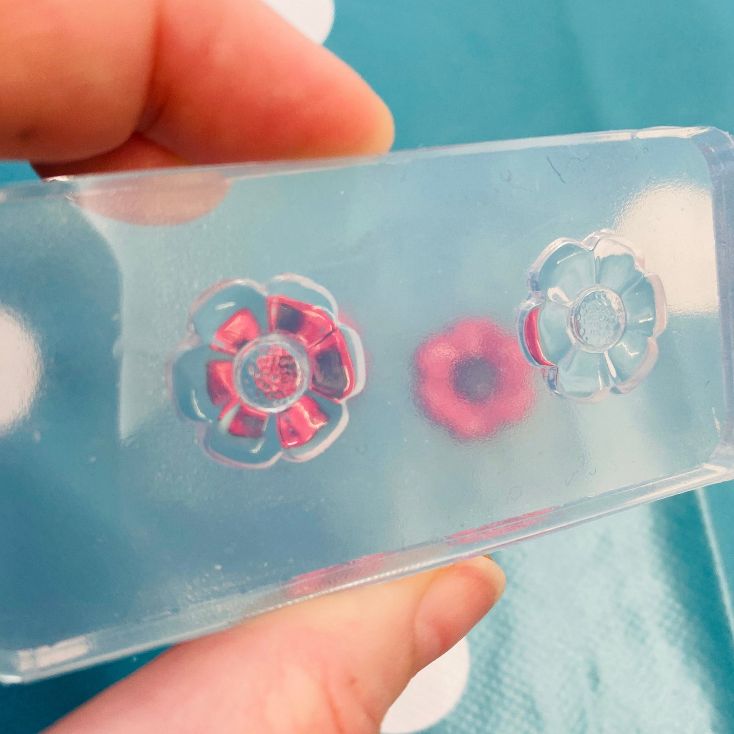 3D 20mm Silicone Poppy Flower Stud Earring Mold -  Resin Earrings Mould EM128