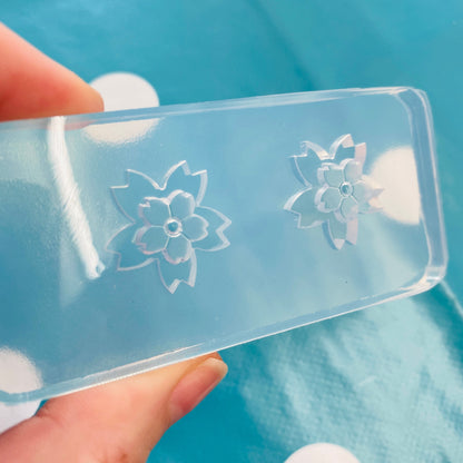 22mm Flat Sakura Flower Silicone Dangle Earring Mold - Resin Jewellery EM172