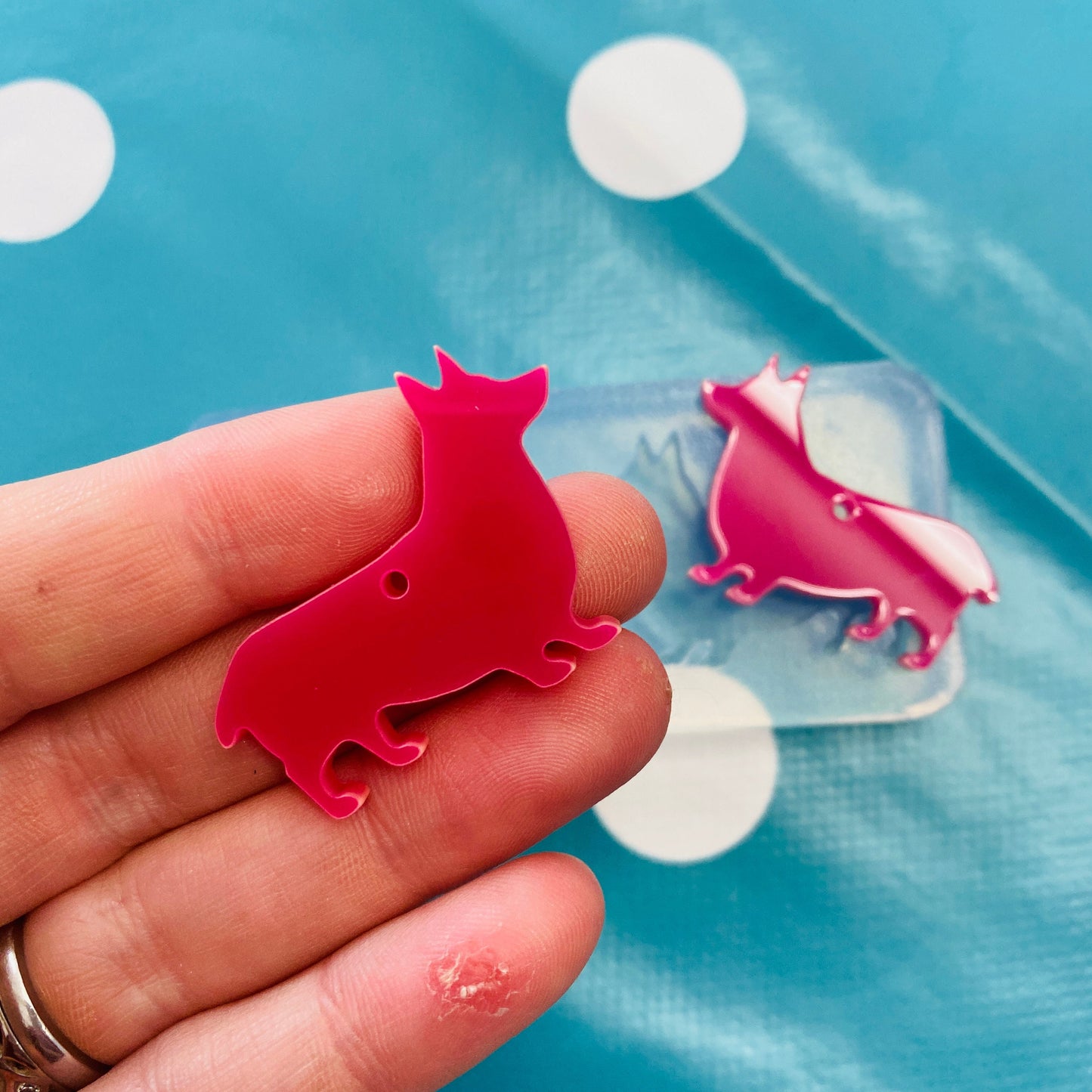 25mm Silicone Earring Corgi Dog Dangle Mold  - Earrings Resin Crafter Mould Breed EM120