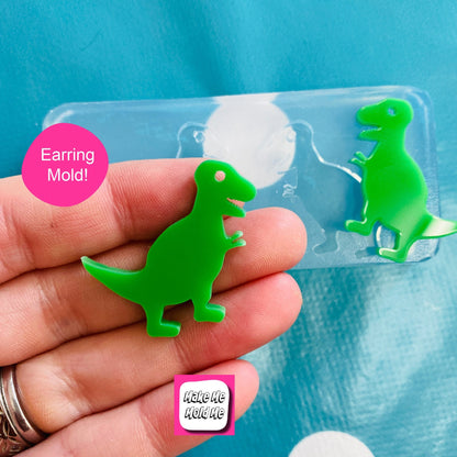 Silicone Earrings T Rex Mold Resin  - Earring Resin Crafter Dinosaur EM134