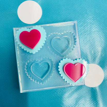20mm Silicone Doily Heart Stud Earring Mold