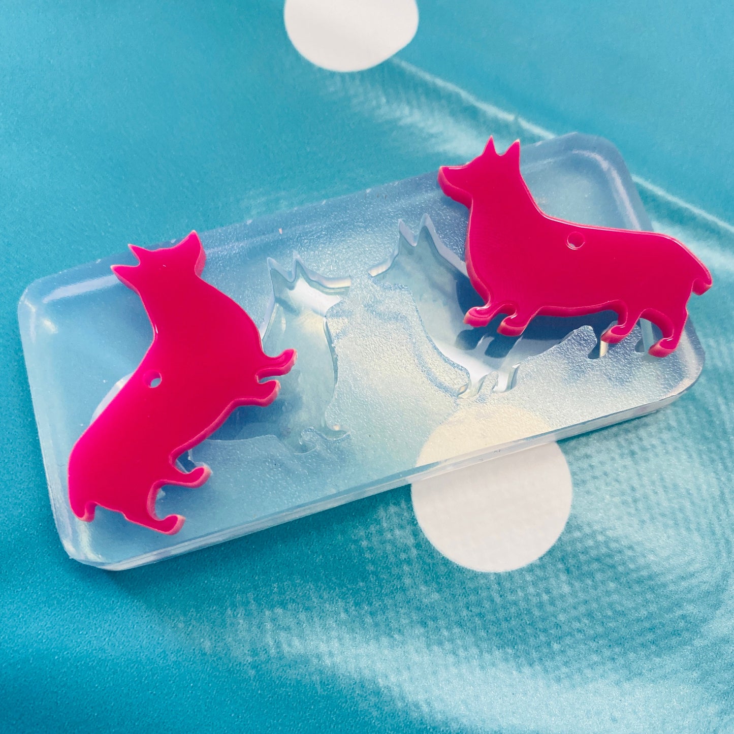 25mm Silicone Earring Corgi Dog Dangle Mold  - Earrings Resin Crafter Mould Breed EM120