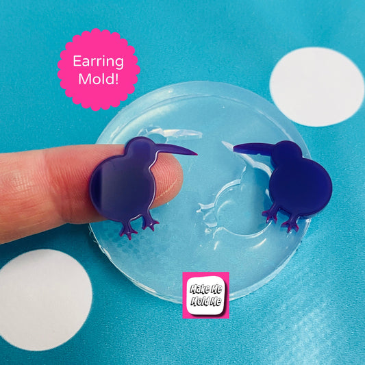 35mm XL Flat Flower Silicone Dangle Earring Mold