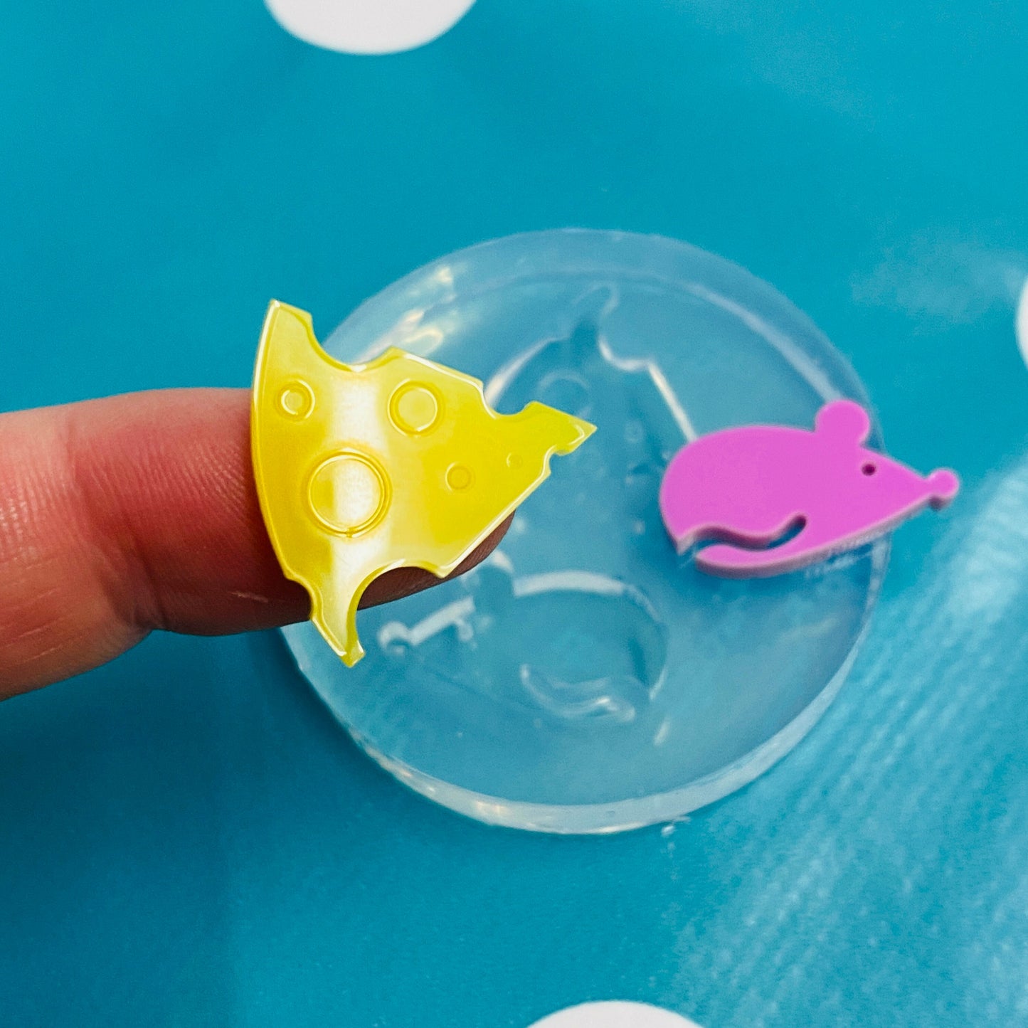 Mouse and Cheese Stud Earring Mold