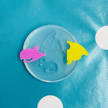 Mouse and Cheese Stud Earring Mold