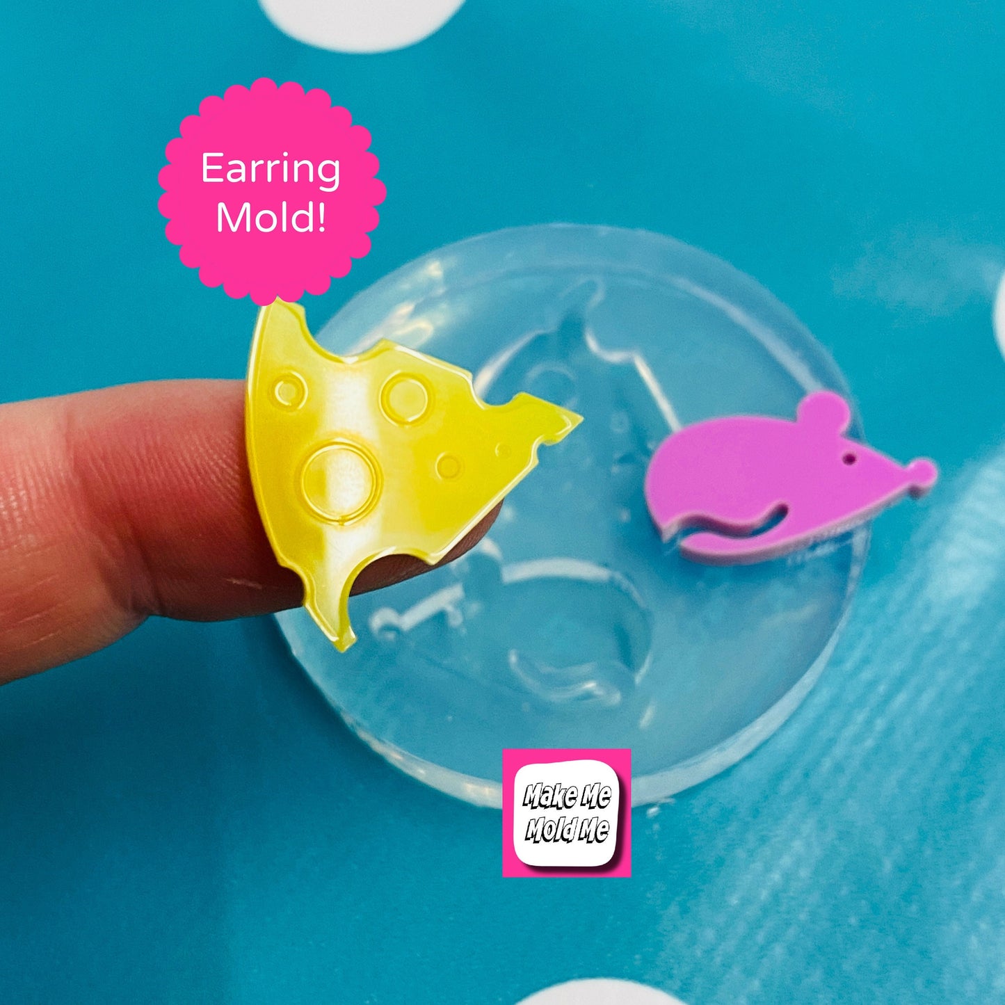Mouse and Cheese Stud Earring Mold