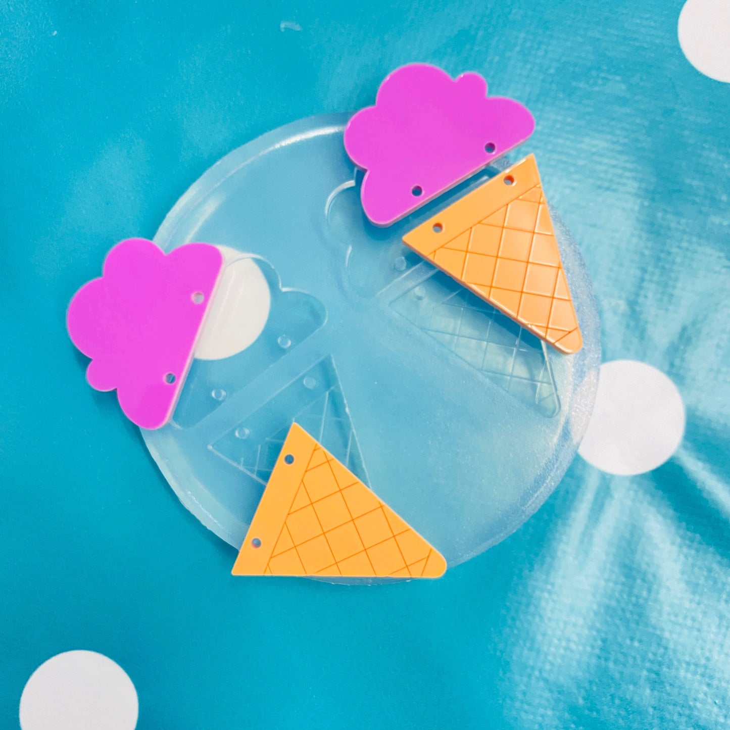 50mm Silicone Earring Ice Cream Dangle Mold  - Earrings Resin Crafter Mould