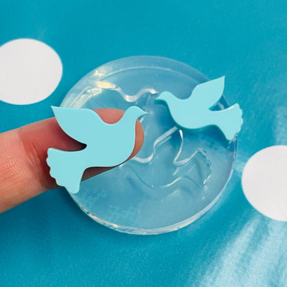 20mm Dove Peace Bird Stud Earring Mold - Resin Jewellery EM208