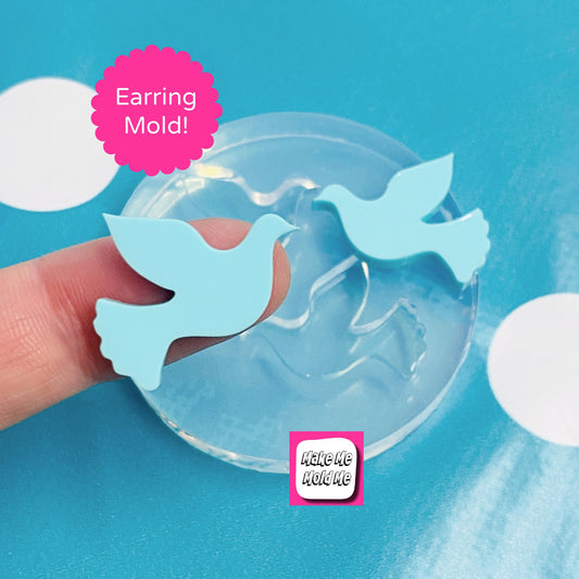 20mm Dove Peace Bird Stud Earring Mold - Resin Jewellery EM208