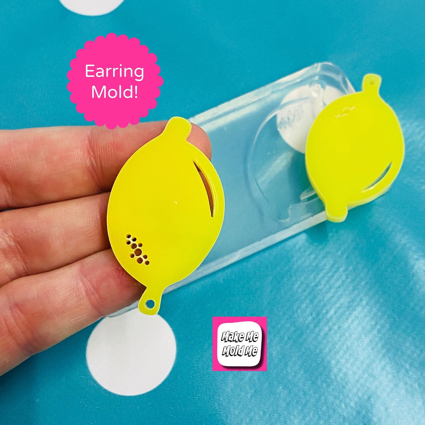 40mm Silicone Earring Lemon  Dangle Mold - Earrings Resin Crafter Mould EM179
