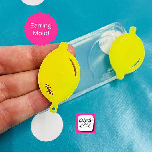 40mm Silicone Earring Lemon  Dangle Mold - Earrings Resin Crafter Mould EM179