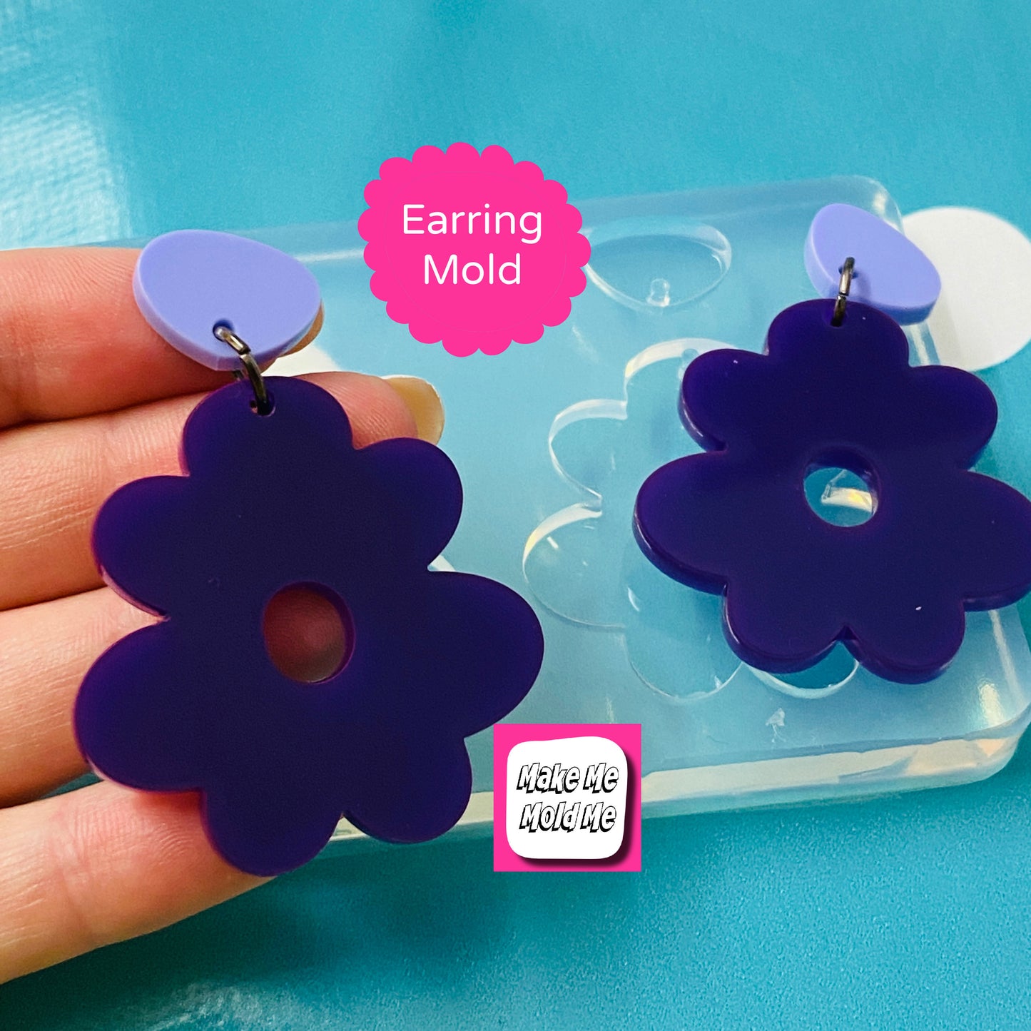 40mm XL Flower Silicone Dangle Earring Mold