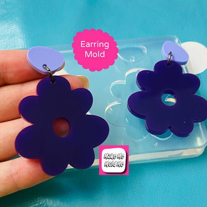40mm XL Flower Silicone Dangle Earring Mold
