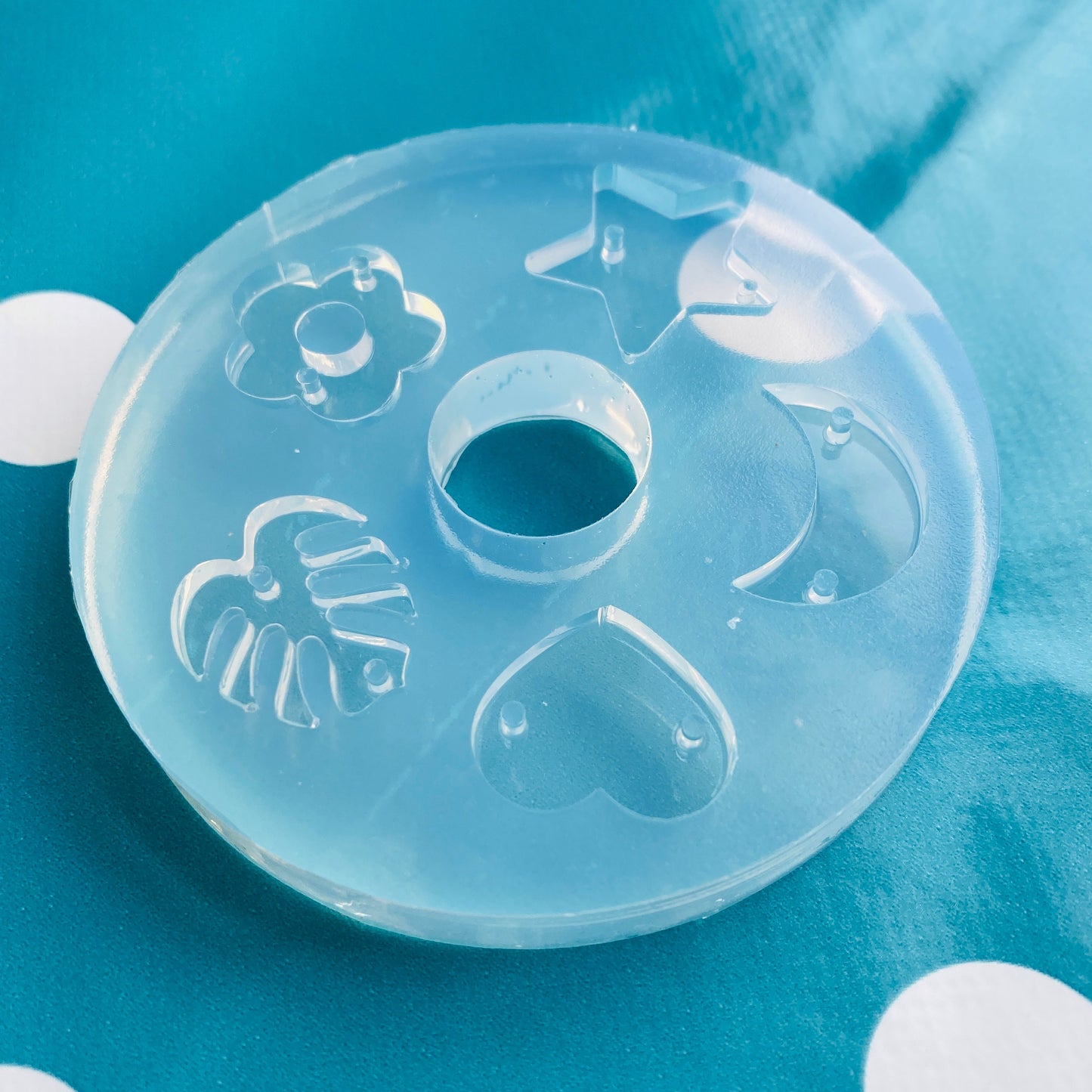 Bracelet Charm Silicone Mold Heart Moon Star Monstera Flower EM268