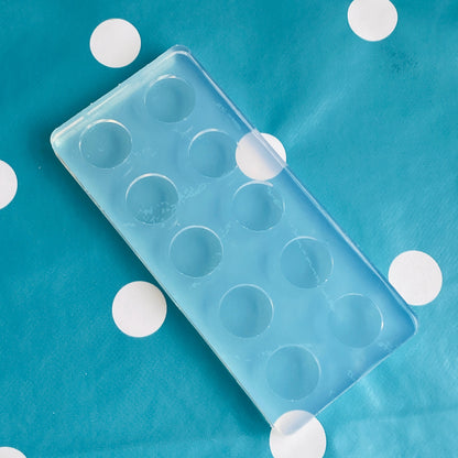 20mm Silicone Circle Disc Stud Earring Mold  -  Resin Mould Round EM117